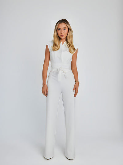 Jennifer - Insnörad Midja Ärmlös Jumpsuit