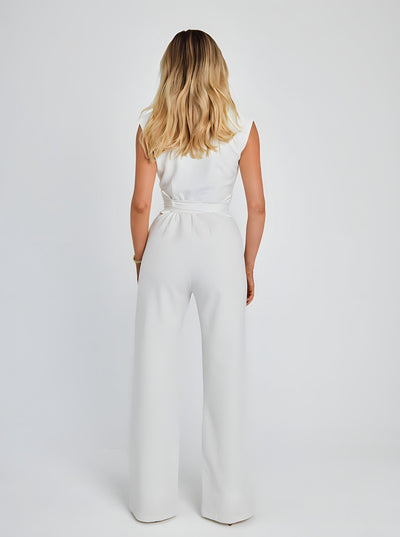 Jennifer - Insnörad Midja Ärmlös Jumpsuit